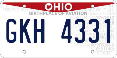 OH license plate GKH4331