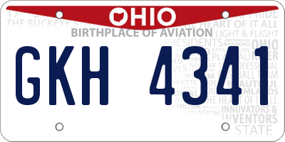OH license plate GKH4341