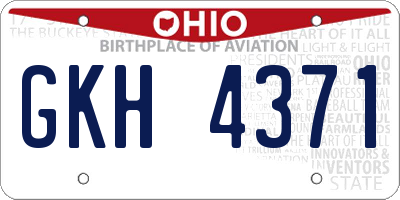 OH license plate GKH4371