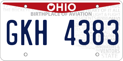 OH license plate GKH4383