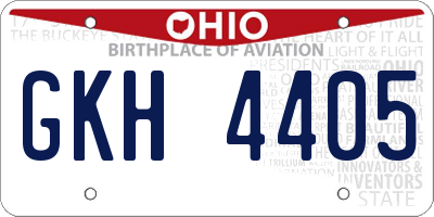 OH license plate GKH4405