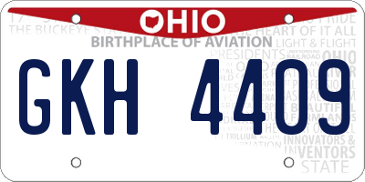 OH license plate GKH4409