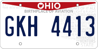 OH license plate GKH4413