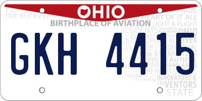 OH license plate GKH4415