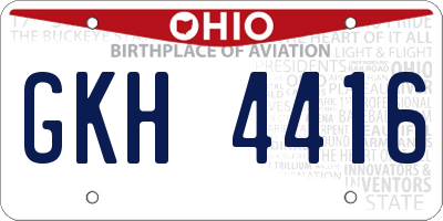 OH license plate GKH4416