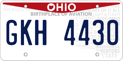 OH license plate GKH4430