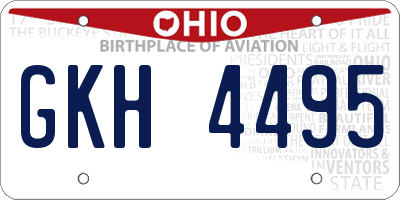 OH license plate GKH4495