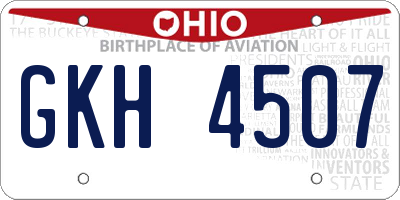 OH license plate GKH4507