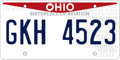 OH license plate GKH4523
