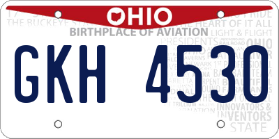 OH license plate GKH4530
