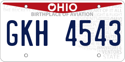 OH license plate GKH4543