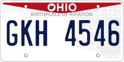 OH license plate GKH4546