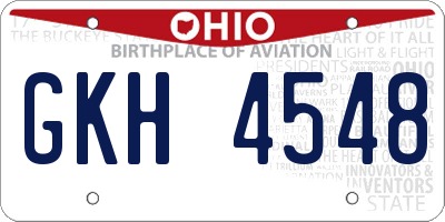 OH license plate GKH4548
