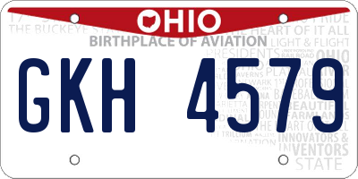 OH license plate GKH4579