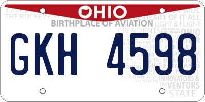 OH license plate GKH4598