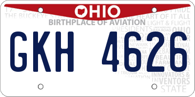 OH license plate GKH4626