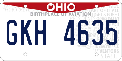 OH license plate GKH4635