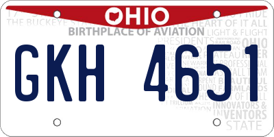 OH license plate GKH4651