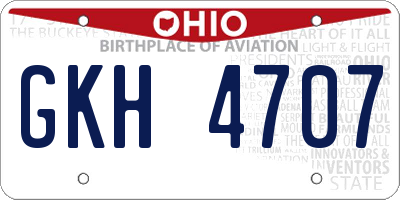 OH license plate GKH4707