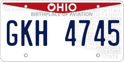OH license plate GKH4745