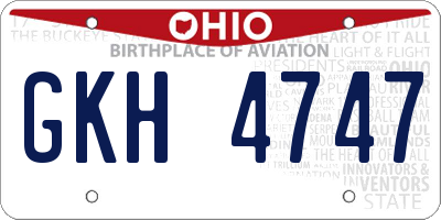 OH license plate GKH4747
