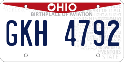 OH license plate GKH4792