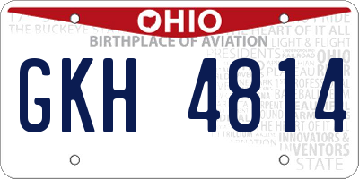 OH license plate GKH4814