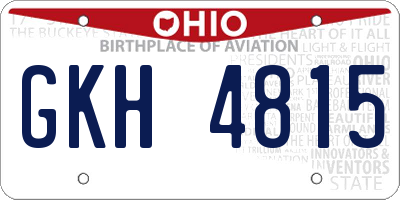 OH license plate GKH4815