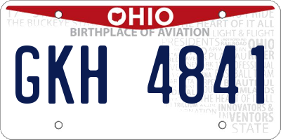 OH license plate GKH4841