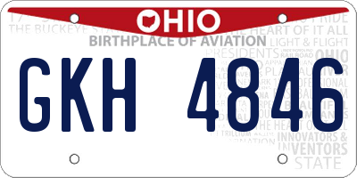 OH license plate GKH4846