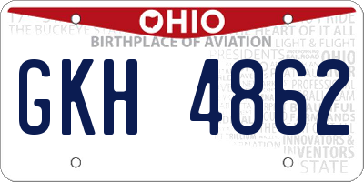 OH license plate GKH4862