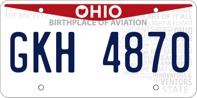 OH license plate GKH4870