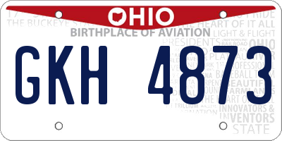 OH license plate GKH4873
