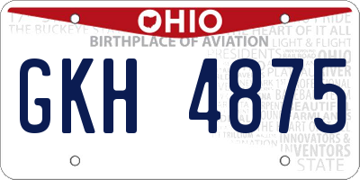 OH license plate GKH4875