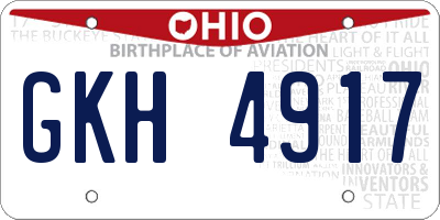 OH license plate GKH4917