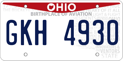 OH license plate GKH4930