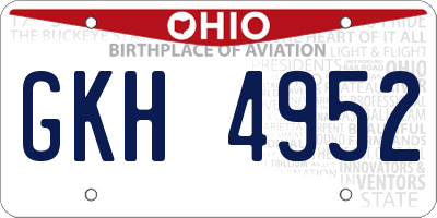 OH license plate GKH4952