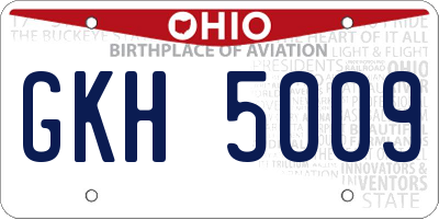 OH license plate GKH5009