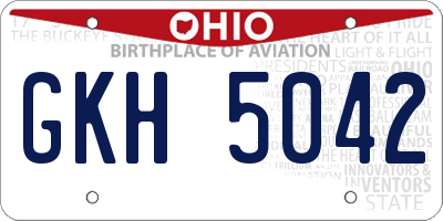 OH license plate GKH5042