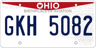 OH license plate GKH5082