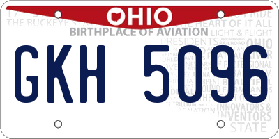 OH license plate GKH5096