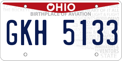 OH license plate GKH5133