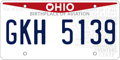 OH license plate GKH5139