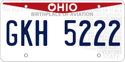 OH license plate GKH5222
