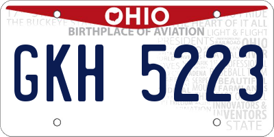 OH license plate GKH5223
