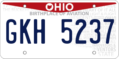 OH license plate GKH5237
