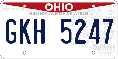 OH license plate GKH5247