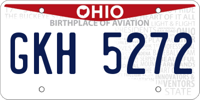 OH license plate GKH5272