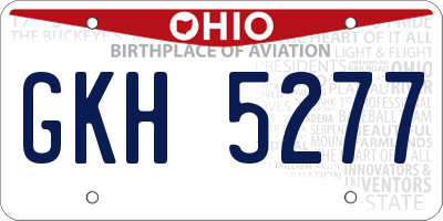 OH license plate GKH5277