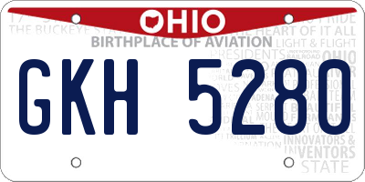 OH license plate GKH5280